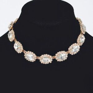 Rhinestone Oval Shape Necklace